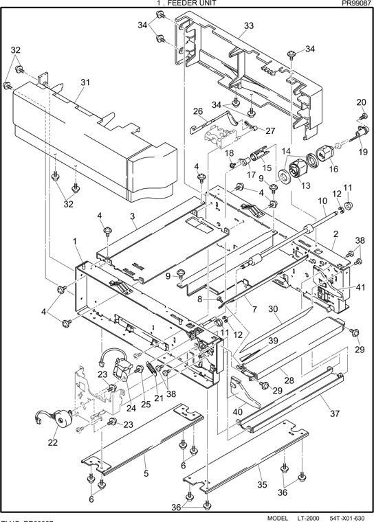 1. FEEDER UNIT PR99087 parts diagram - Brother LT-2000 Parts