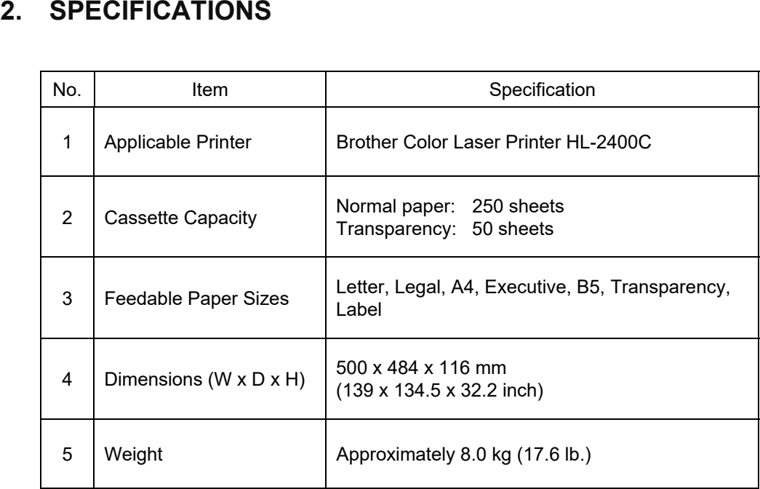 2. SCANNER UNIT parts diagram - Brother HL-820 HL-1020 HL-1040 HL-1050 Parts