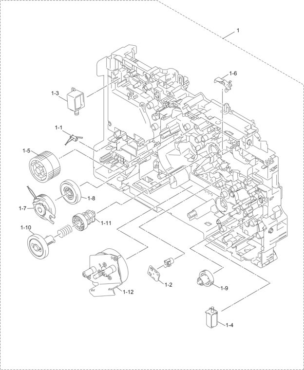 1. FRAME L DRIVE UNIT parts diagram - Brother Parts for HL-5440D 5445D 5450DN 5450DNT 5452DN 5470DW 5470DWT 5472DW 5472DWT 6180DW 6180DWT 6182DW 6182DWT