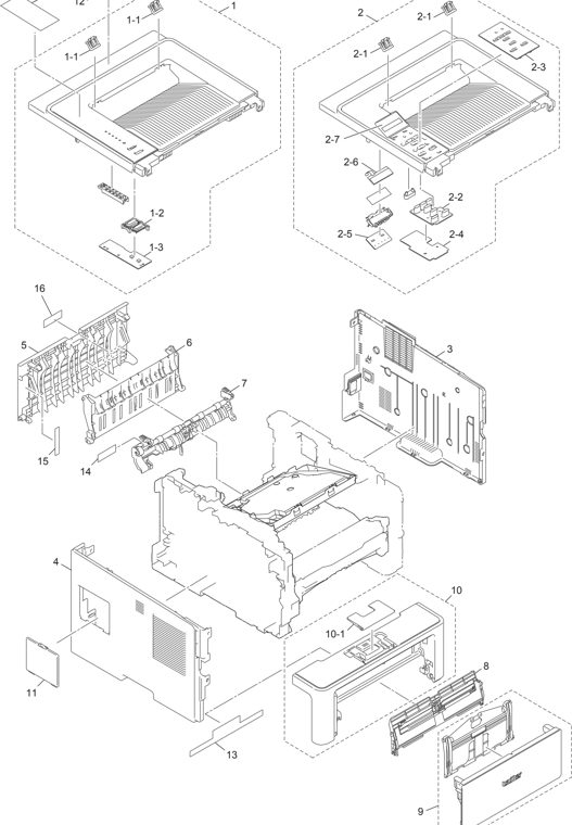 8. COVERS & LABELS parts diagram - Brother Parts for HL-5440D 5445D 5450DN 5450DNT 5452DN 5470DW 5470DWT 5472DW 5472DWT 6180DW 6180DWT 6182DW 6182DWT