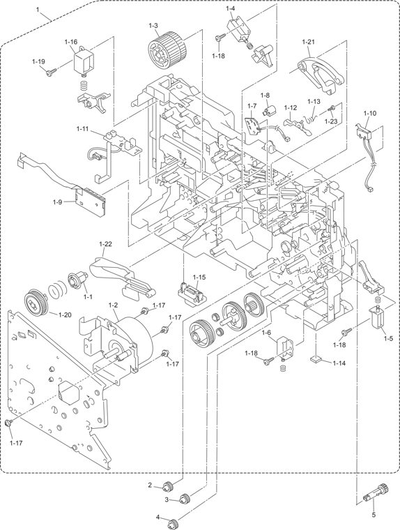 1. FRAME L&DRIVE UNIT parts diagram - Brother HL-5340D 5340DL Parts