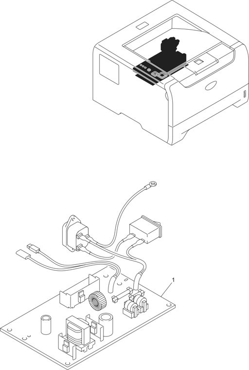 11. LVPS parts diagram - Brother HL-5240 5240L 5250DN 5251DN Parts