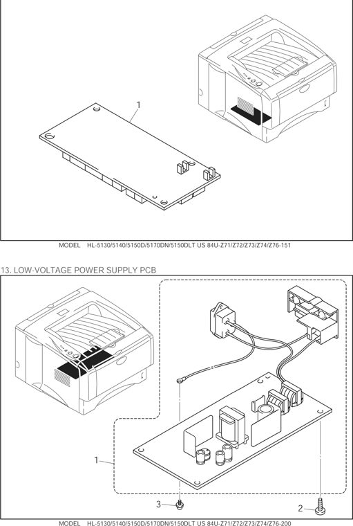 12. ENGINE PCB parts diagram - Brother HL-5140 5150D 5150DLT 5170DN 5170DNLT