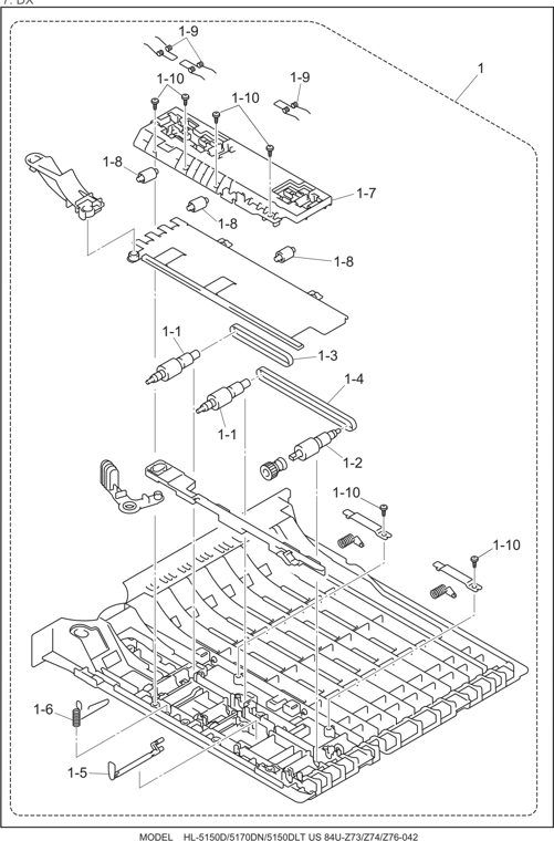 7. DX (HL-5150D/5170DN ONLY) parts diagram - Brother HL-5140 5150D 5150DLT 5170DN 5170DNLT