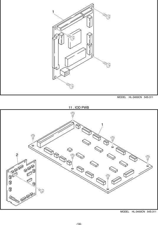 10. MCTL PWB parts diagram - Brother HL-3400 Parts