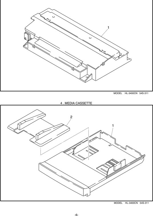 4. MEDIA CASSETTE parts diagram - Brother HL-3400 Parts