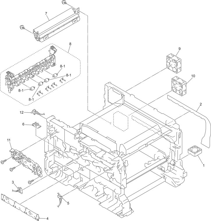1. FRAME parts diagram - Brother Parts for DCP-L8400CDN L8450CDW MFC-L8600CDW L8650CDW MFC-L8850CDW L9550CDW