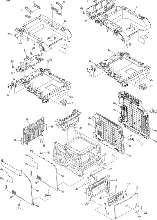 10. COVERS&LABELS LGL 20 parts diagram - Brother Parts for DCP-L8400CDN L8450CDW MFC-L8600CDW L8650CDW MFC-L8850CDW L9550CDW