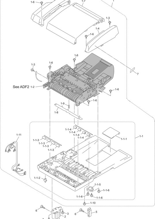 10. ADF1 parts diagram - Brother Parts for DCP-8080DN DCP-8085DN MFC-8480DN MFC-8680DN  MFC-8690DW MFC-8880DN MFC-8881DNHY MFC-8890DW