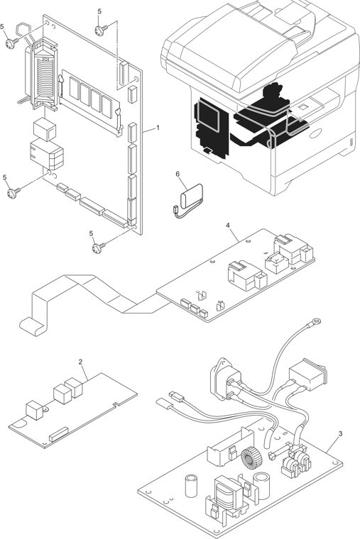 13. PCB parts diagram - Brother Parts for DCP-8080DN DCP-8085DN MFC-8480DN MFC-8680DN  MFC-8690DW MFC-8880DN MFC-8881DNHY MFC-8890DW