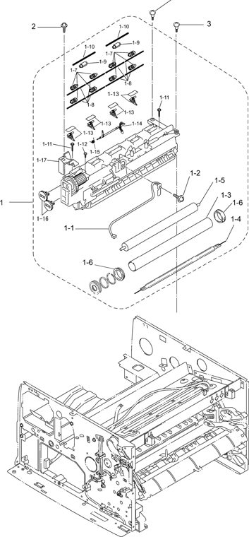 105. HEAT FIXING UNIT parts diagram - Brother DCP-1200 MFC9600 MFC9750 MFC9850 MFC9870 Parts