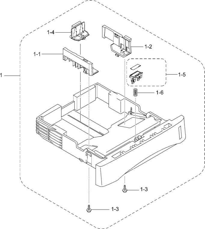 4. PAPER CASSETTE parts diagram - Brother DCP-1200 MFC9600 MFC9750 MFC9850 MFC9870 Parts
