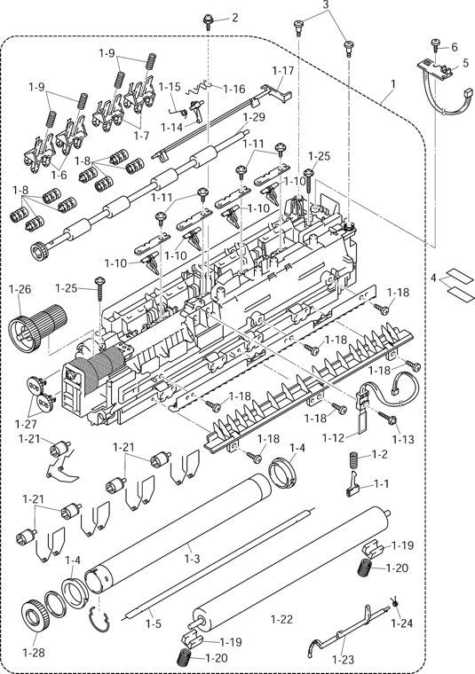 5. HEAT FIXING UNIT parts diagram - Brother MFC 9760 9860 9880 Parts