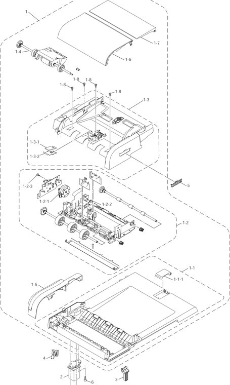 1. ADF parts diagram - Brother MFC-5890cn MFC-5895cw Parts