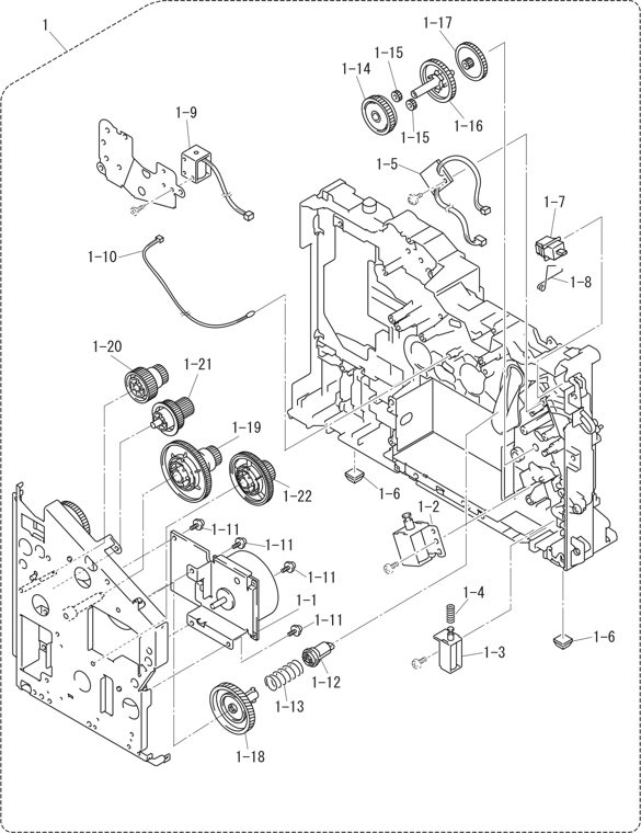 1. FRAME L parts diagram - Brother MFC8440 8840D 8840DN DCP8040 8045D 8045DN Parts