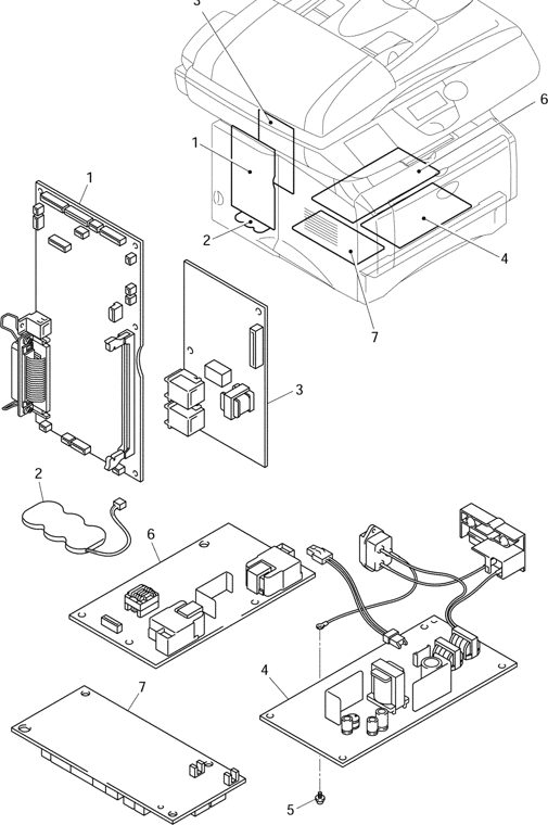 14. PCB parts diagram - Brother MFC8440 8840D 8840DN DCP8040 8045D 8045DN Parts