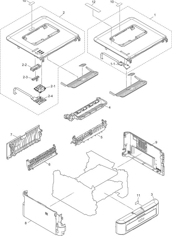 8. COVERS & LABELS parts diagram - Brother Parts for HLL2305W HLL2300D HLL2320D HLL2340DW HLL2360DN HLL2360DW HLL2365DW HL2260 HL2260D HL2560DN HLL2321D HLL2361DM HLL2366DW