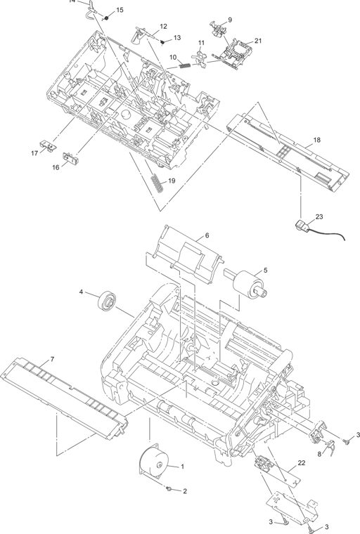 1. SCANNER parts diagram - Brother ADS-2000 & ADS-2100 Document Scanner Parts