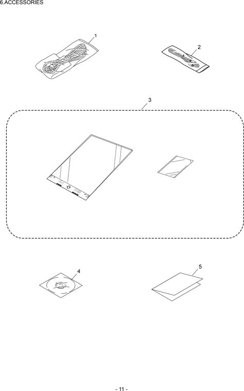 6. ACCESSORIES parts diagram - Brother ADS-2000 & ADS-2100 Document Scanner Parts
