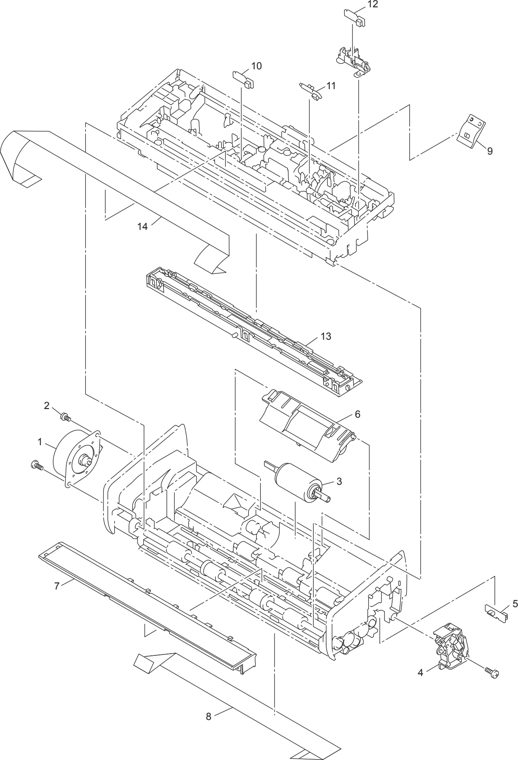 1. SCANNER parts diagram - Brother ADS-1000W & ADS-1100W Document Scanner Parts