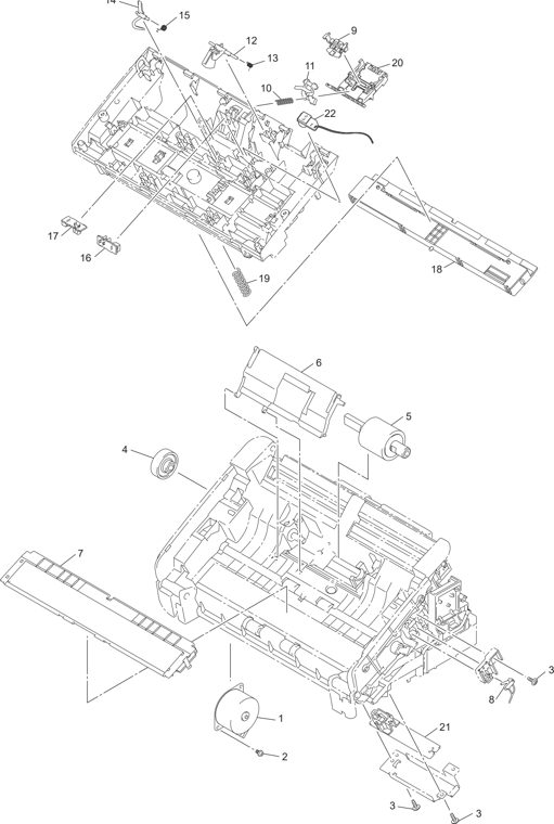 1. SCANNER parts diagram - Brother ADS-2500W & ADS-2600W Document Scanner Parts