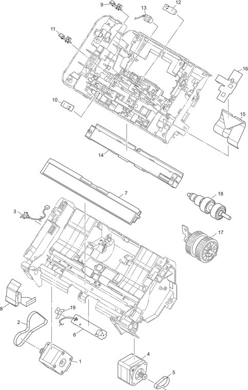 1. SCANNER parts diagram - Brother ADS-2400N / ADS-2800W / ADS-3000N / ADS-3600W Document Scanner Parts