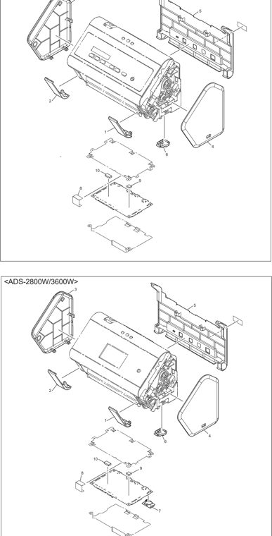 3. COVER <ADS-2400N/3000N> parts diagram - Brother ADS-2400N / ADS-2800W / ADS-3000N / ADS-3600W Document Scanner Parts