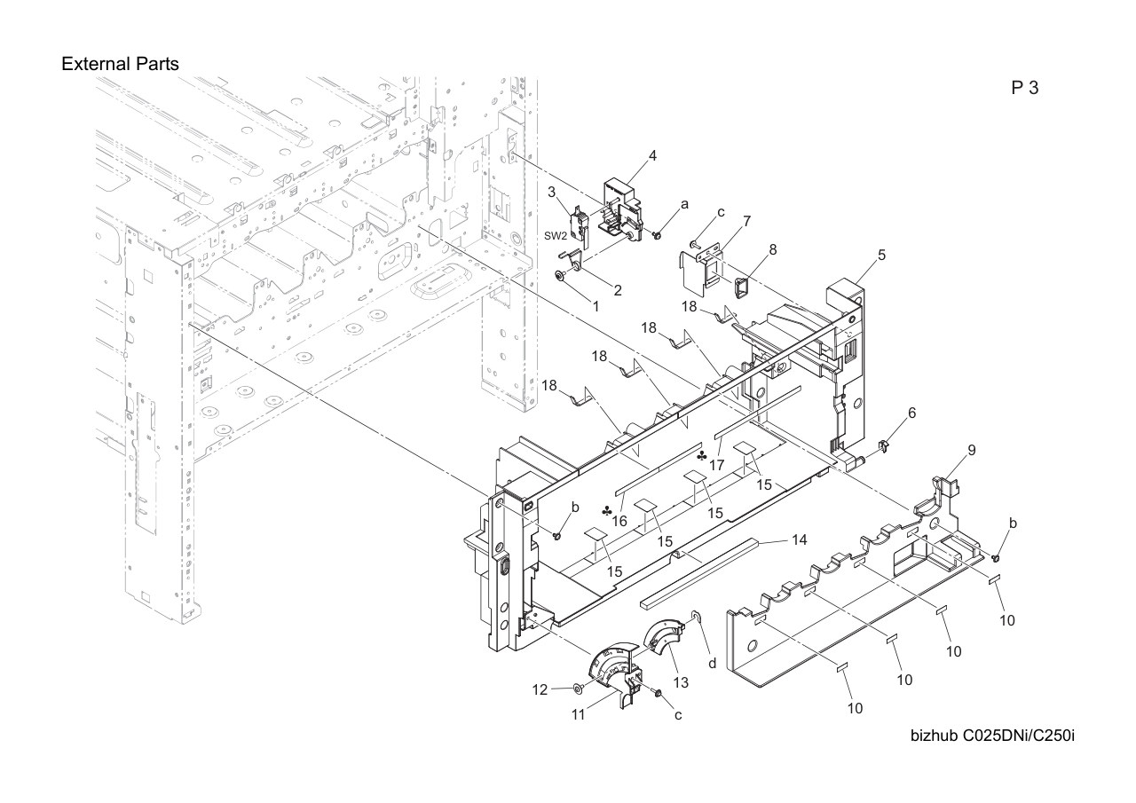 Konica Bizhub C250i Parts