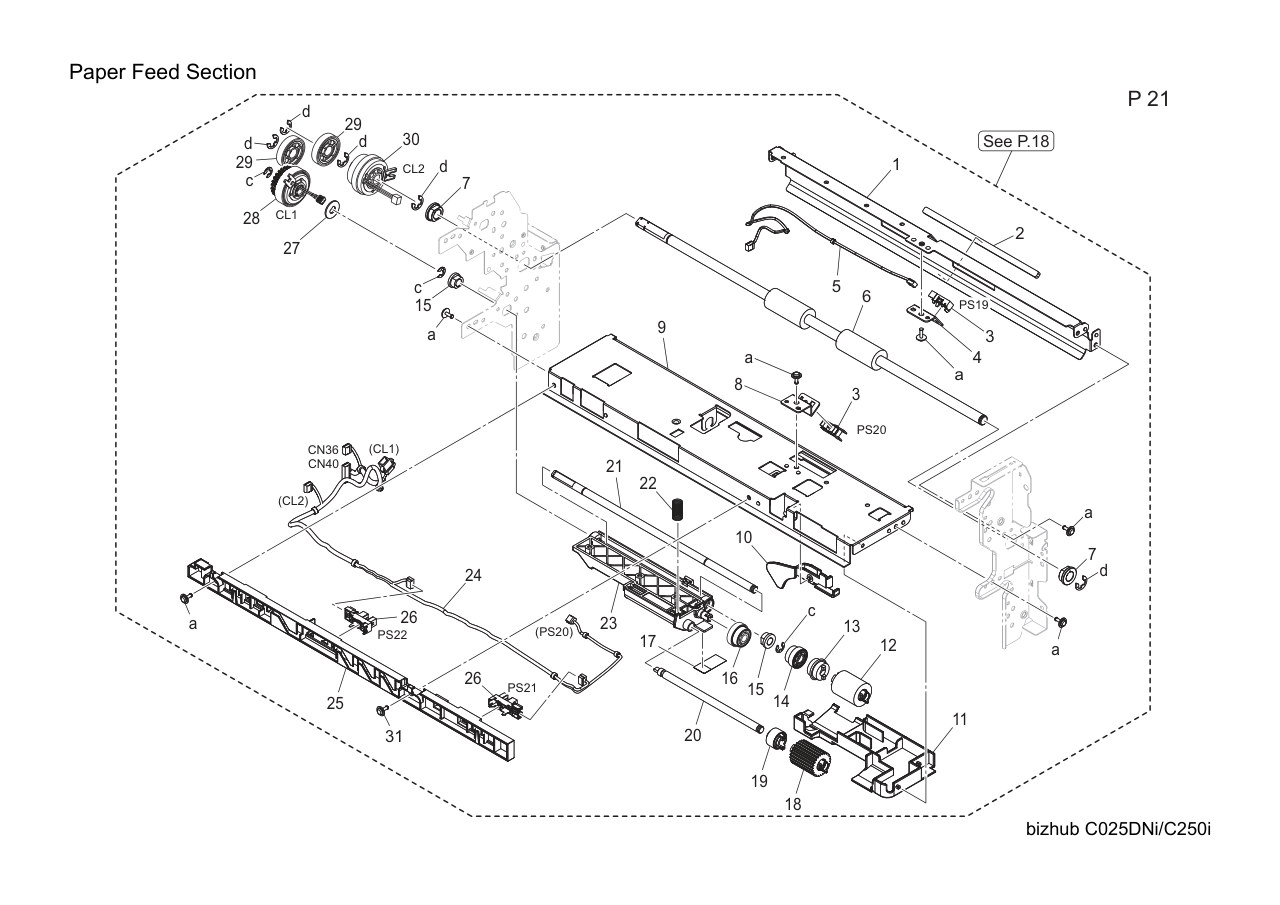 Konica Bizhub C250i Parts