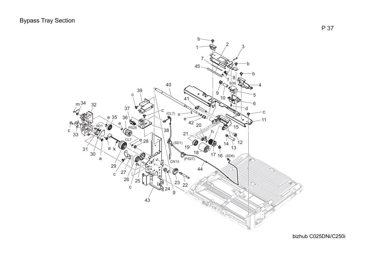 Konica Bizhub C250i Parts