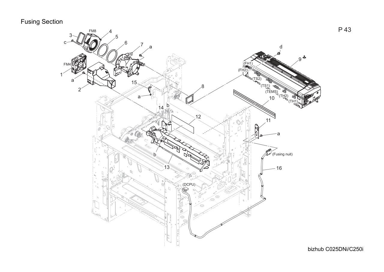 Konica Bizhub C250i Parts