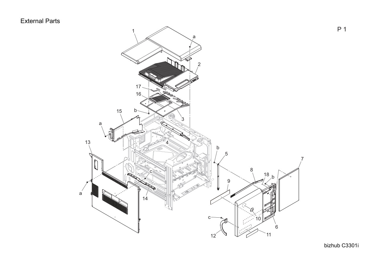 Konica Bizhub C3301i Parts