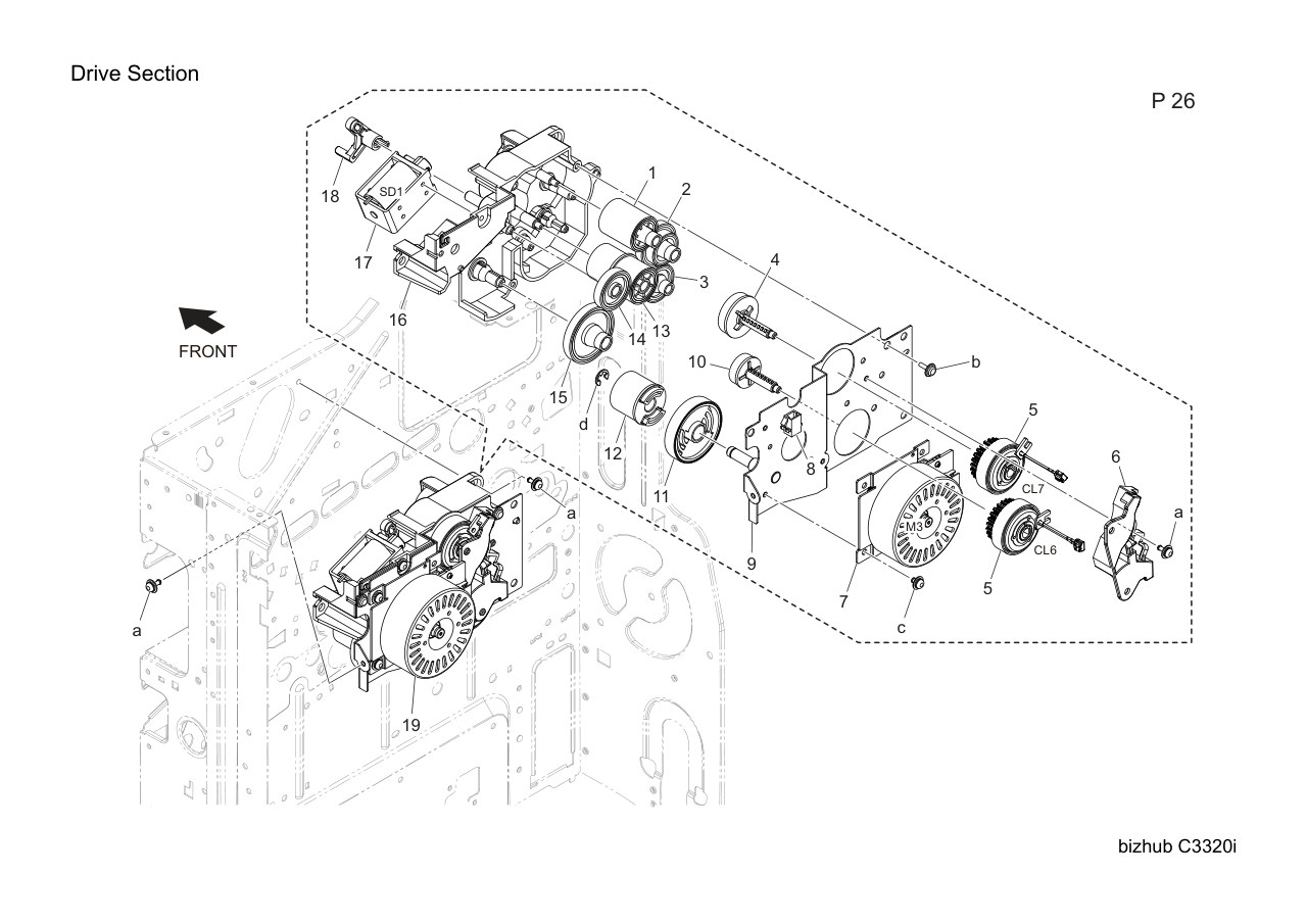 Konica Bizhub C3320i Parts