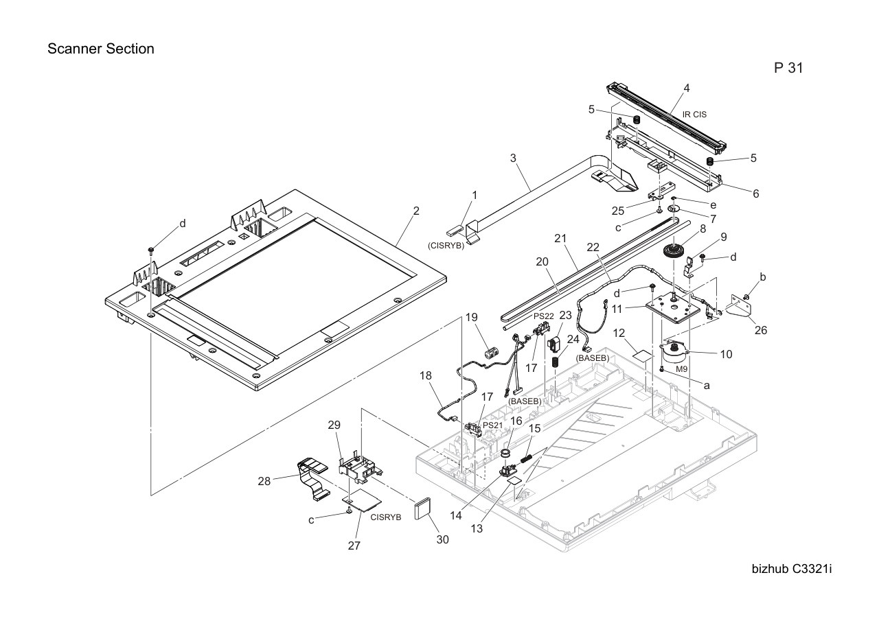 Konica Bizhub C3321i Parts