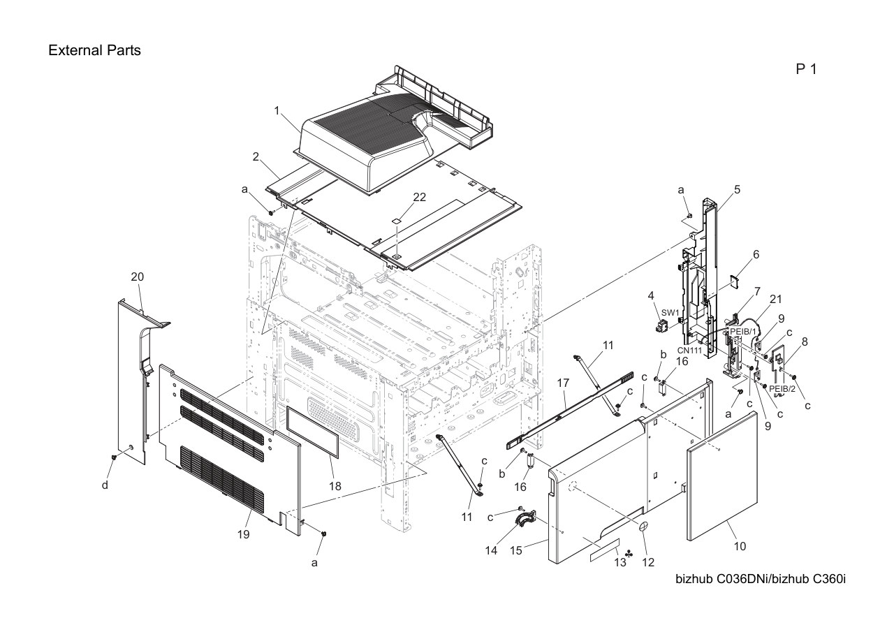 Konica Bizhub C360i Parts