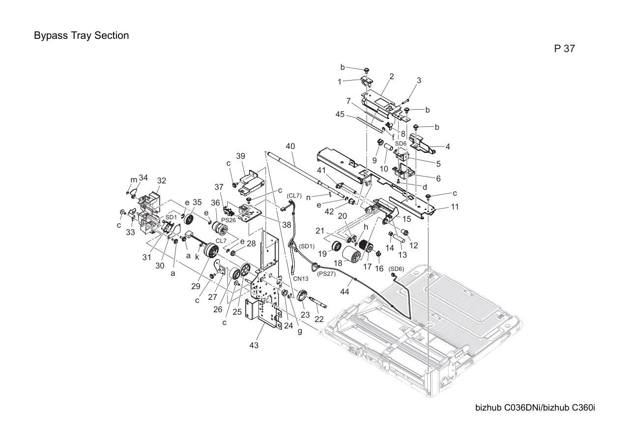 Konica Bizhub C360i Parts