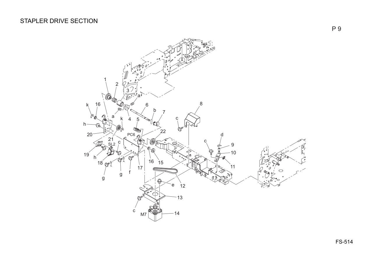 Konica FS-514 Finisher Parts