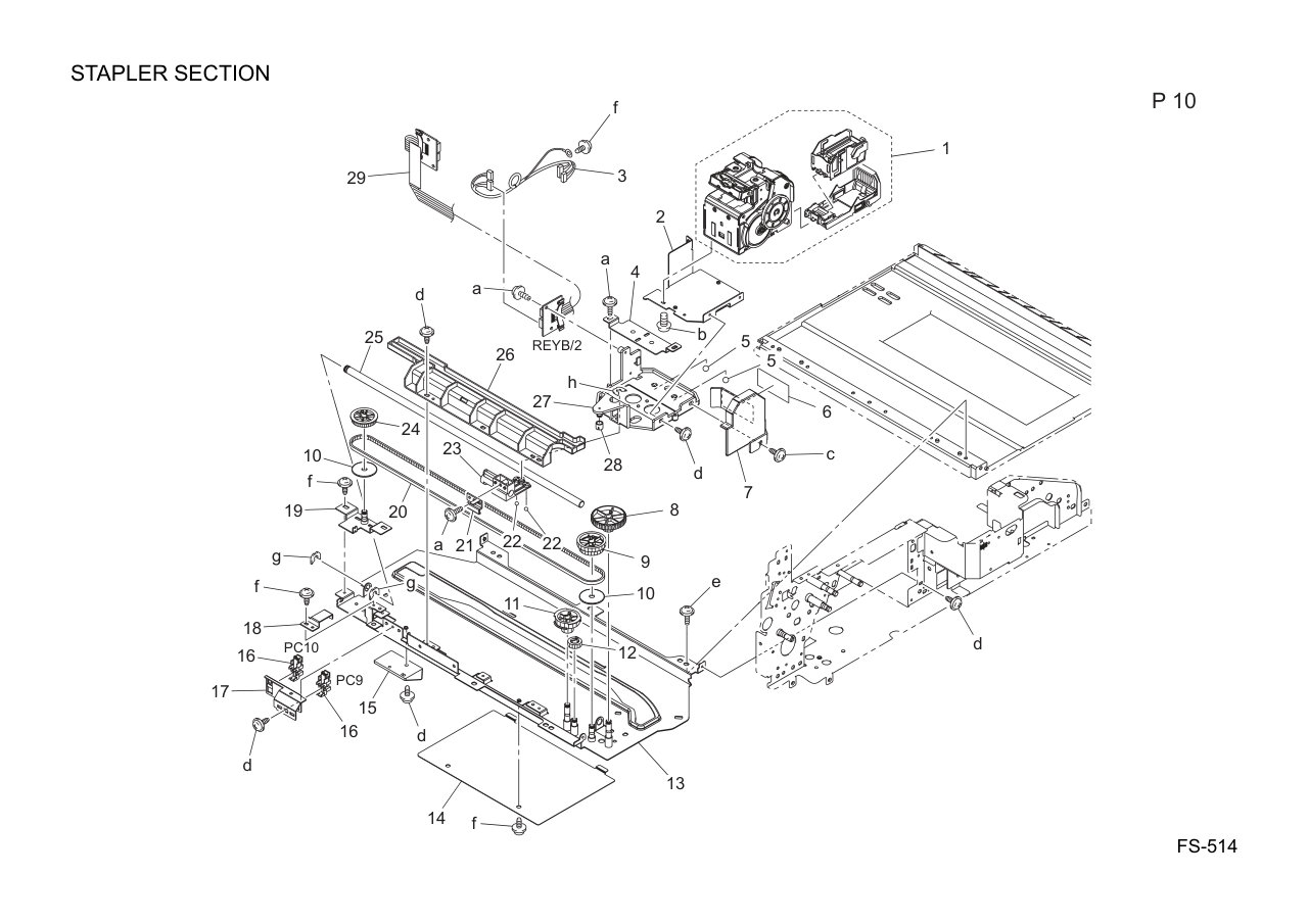 Konica FS-514 Finisher Parts