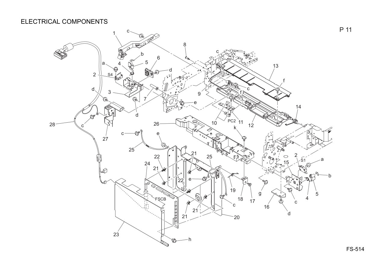 Konica FS-514 Finisher Parts