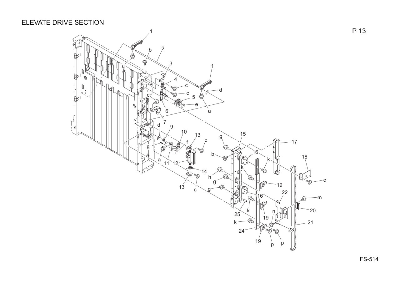 Konica FS-514 Finisher Parts