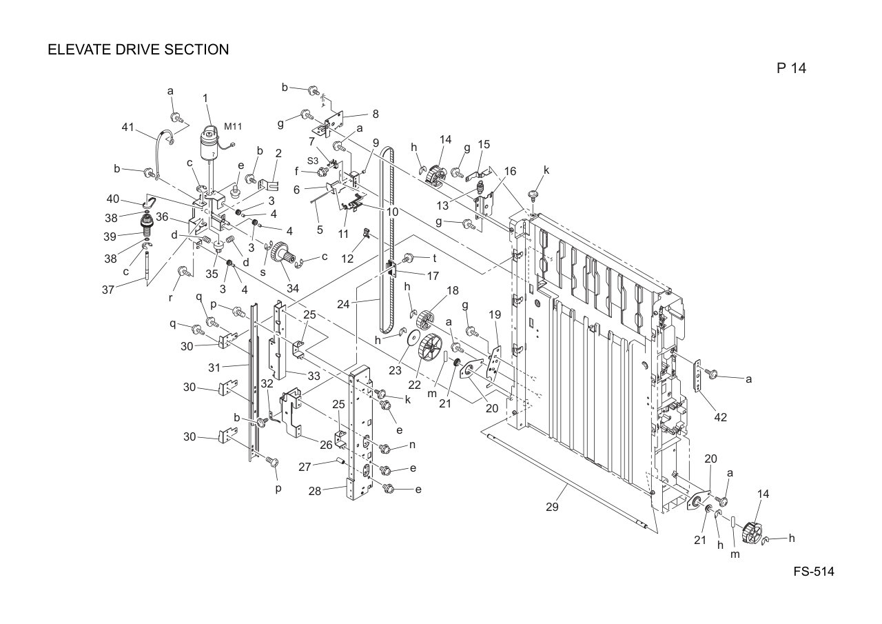 Konica FS-514 Finisher Parts