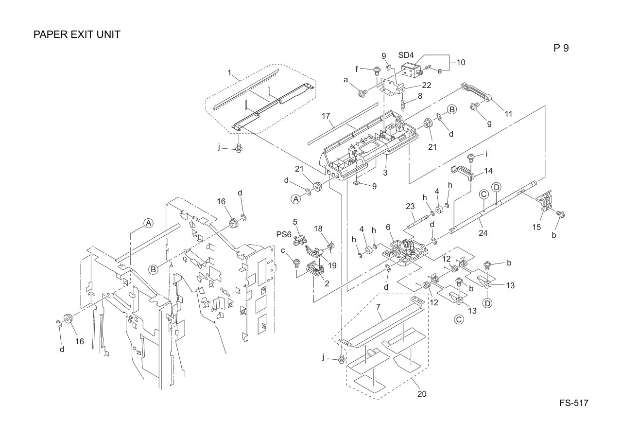 Konica FS-517 Finisher Parts