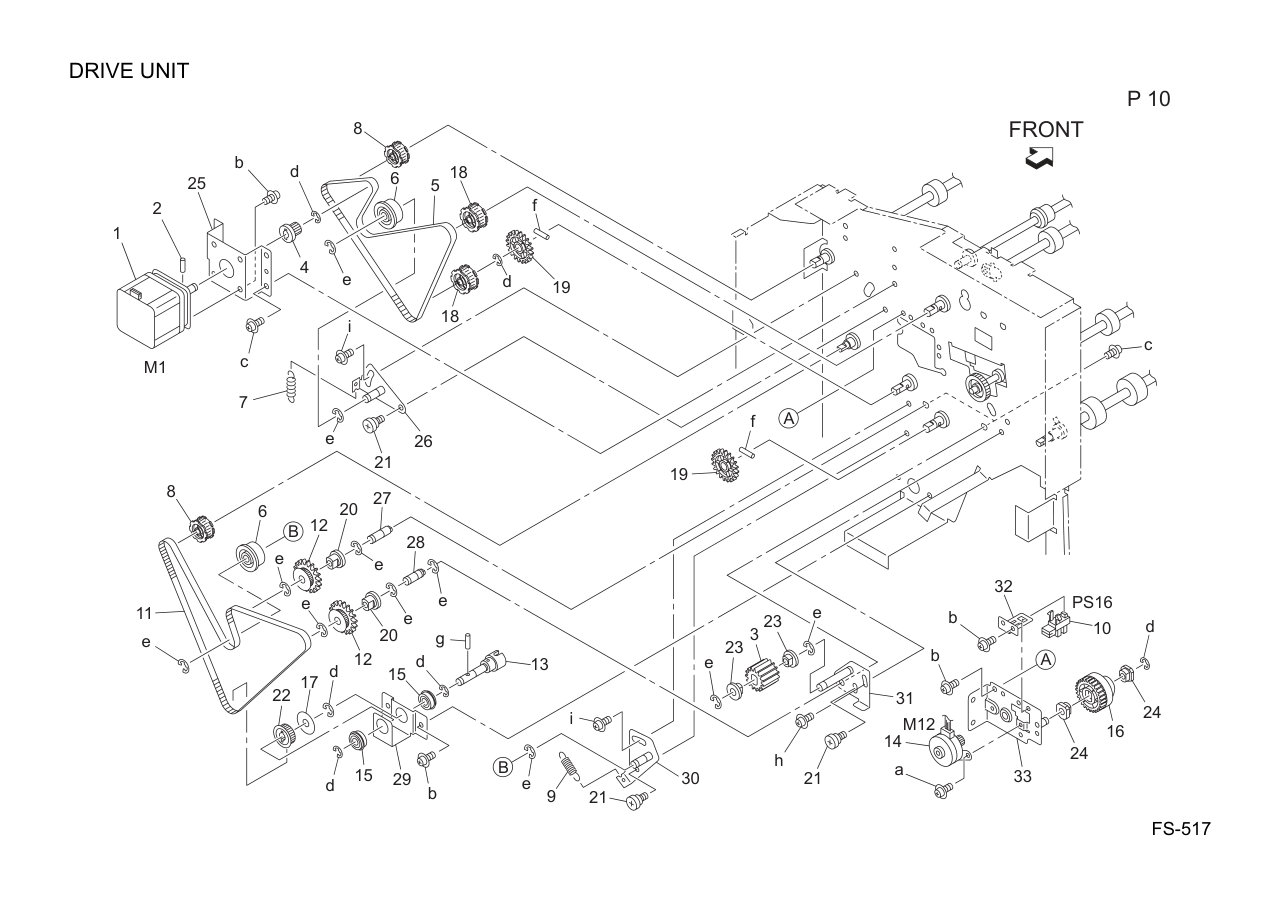 Konica FS-517 Finisher Parts