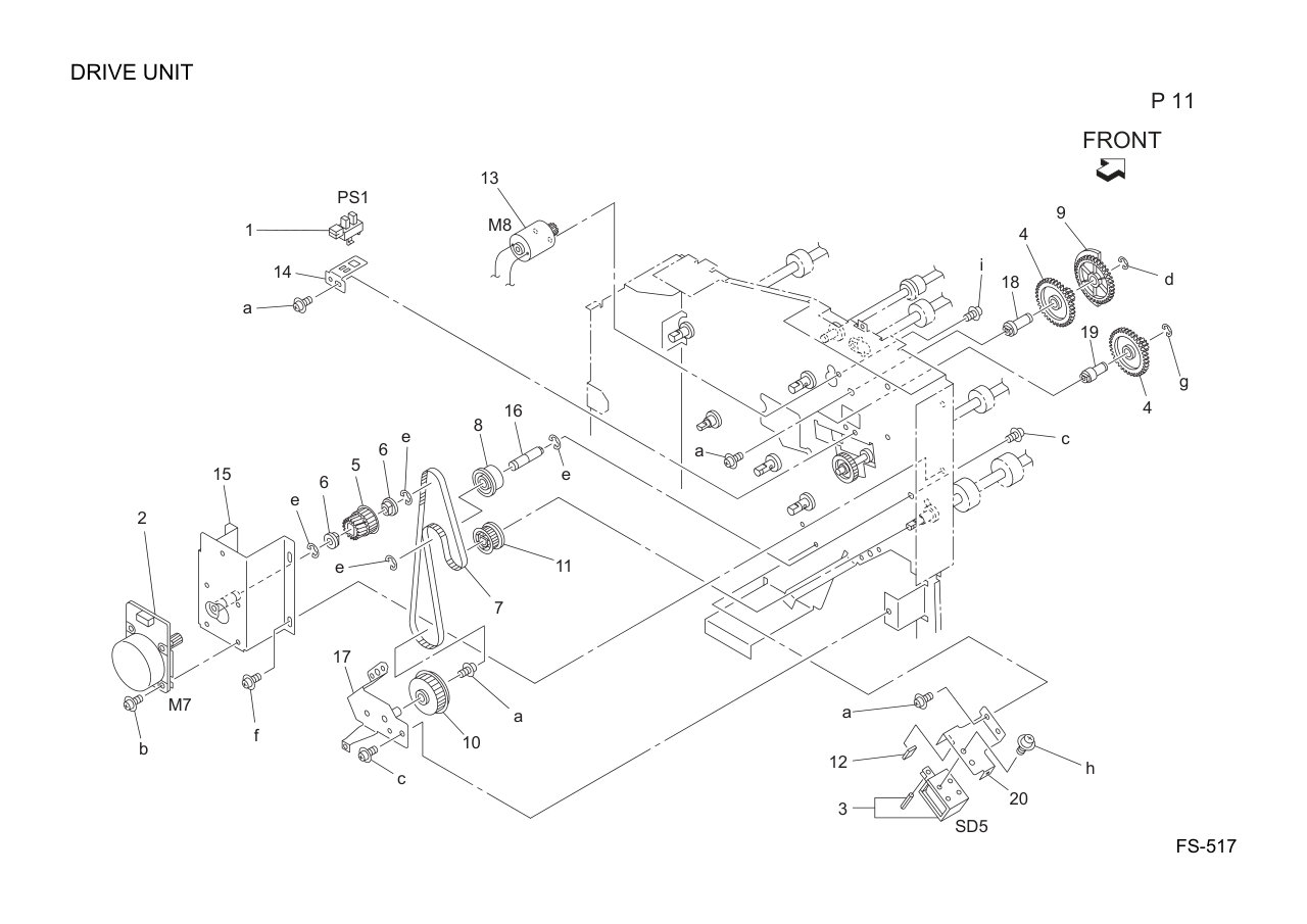 Konica FS-517 Finisher Parts