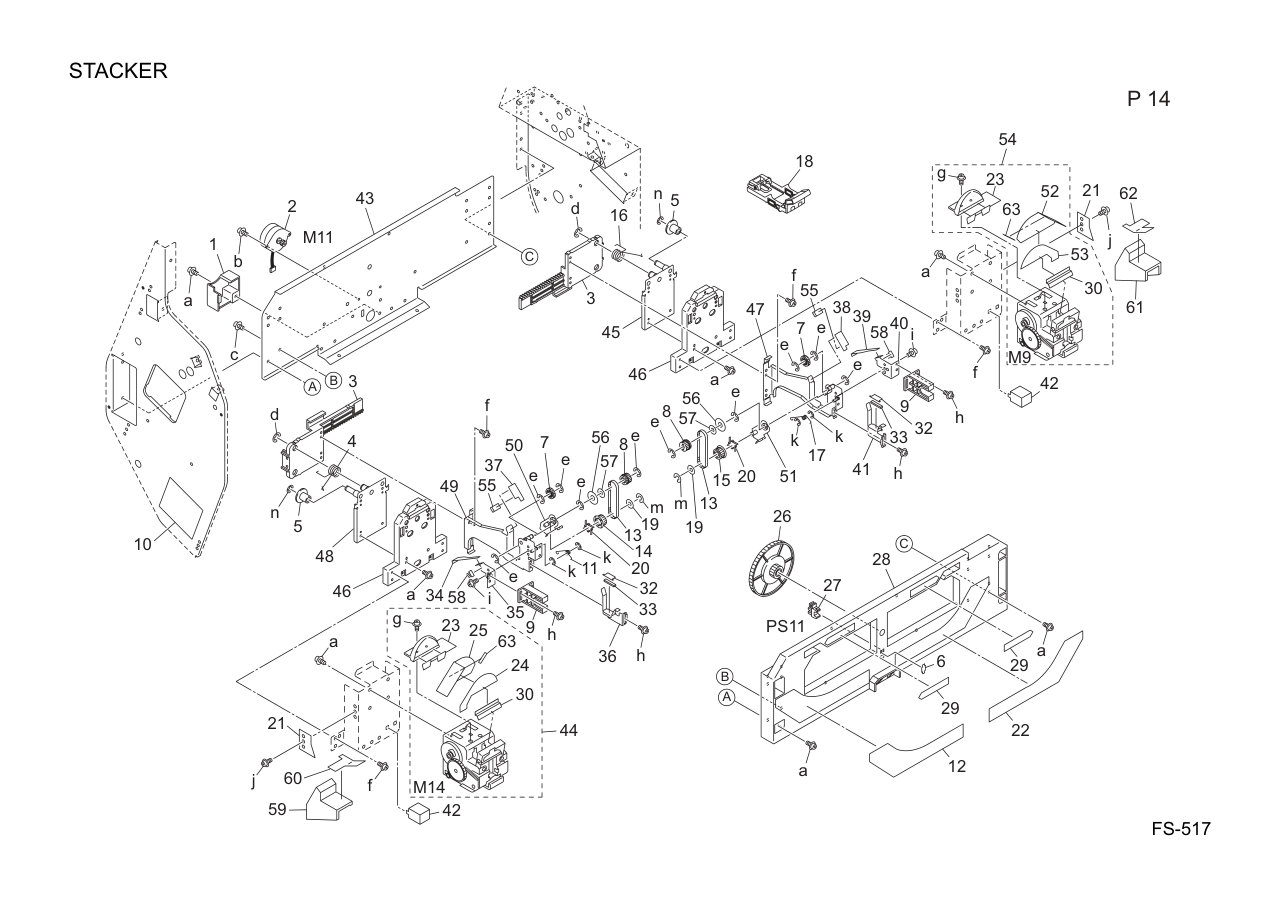 Konica FS-517 Finisher Parts