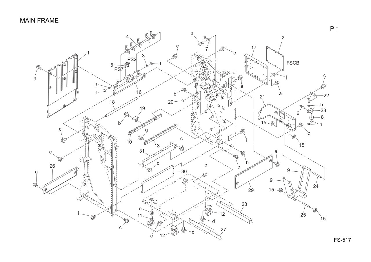Konica FS-517 Finisher Parts