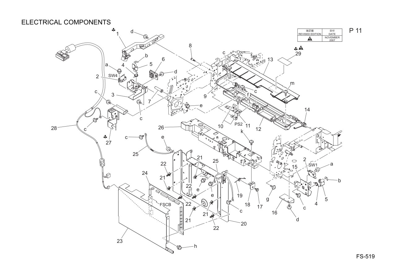 Konica FS-519 Finisher Parts