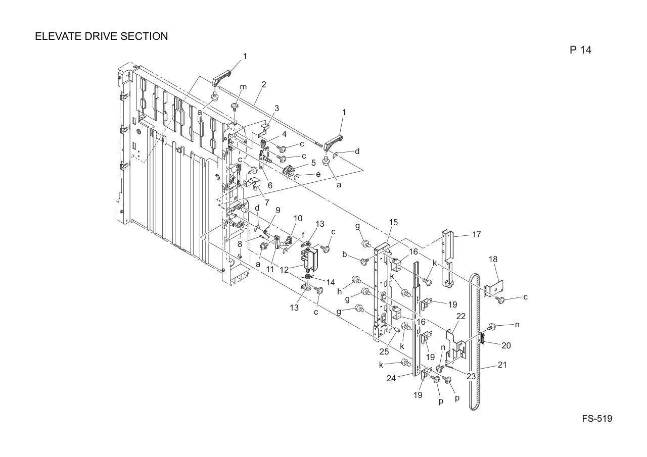 Konica FS-519 Finisher Parts