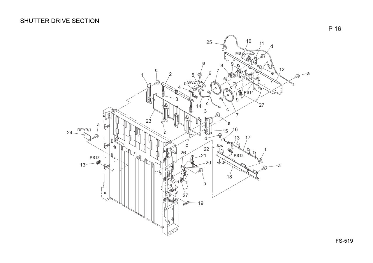 Konica FS-519 Finisher Parts