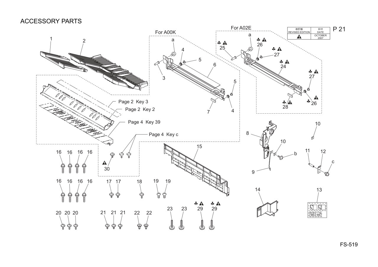 Konica FS-519 Finisher Parts